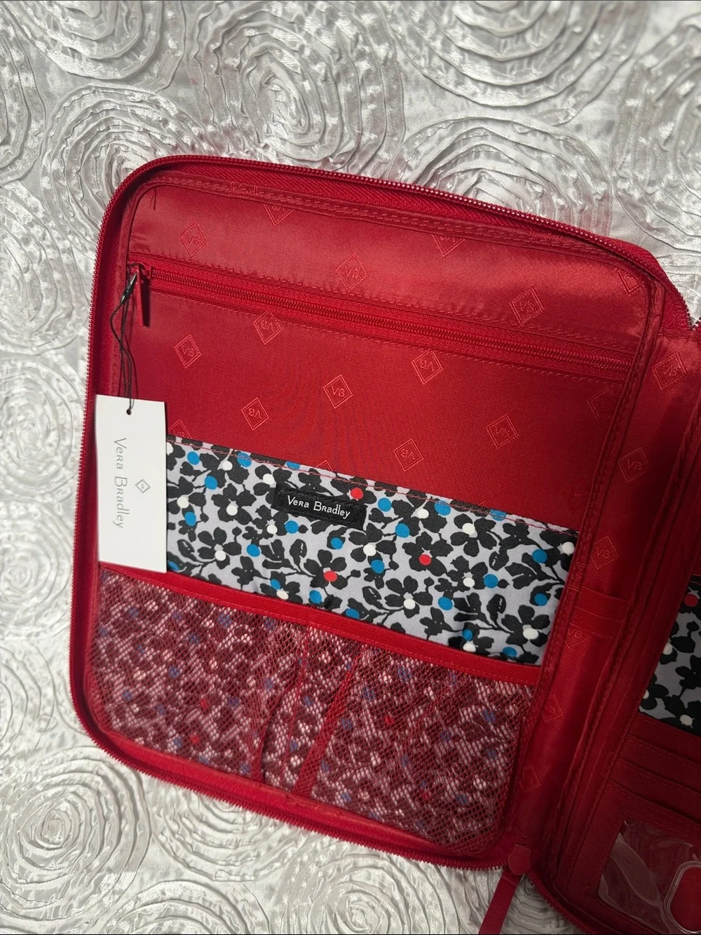 Vera Bradley Red Quilted Iconic Tablet Tamer Organizer